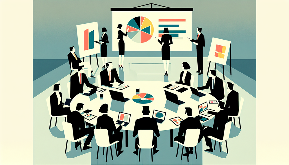 Administradores, conselheiros e gestores reunidos em mesa de reunião para Seguro D&O.